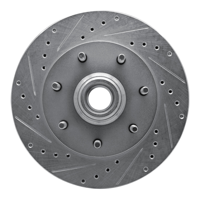 Ford F-250 Brake Rotor (1) - Front Left - R1 Concepts - Drilled & Slotted - Silver - `97-`04